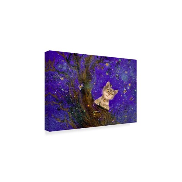 RUNA 'Night Cat Purple' Canvas Art,30x47